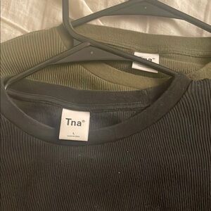 TNA black thermal cropped longsleeves LOT